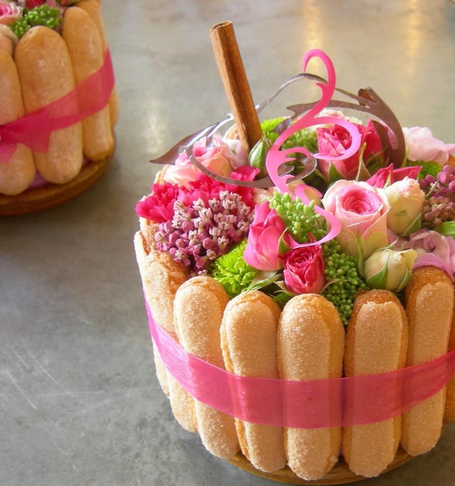 Composition Gâteau Fleuri