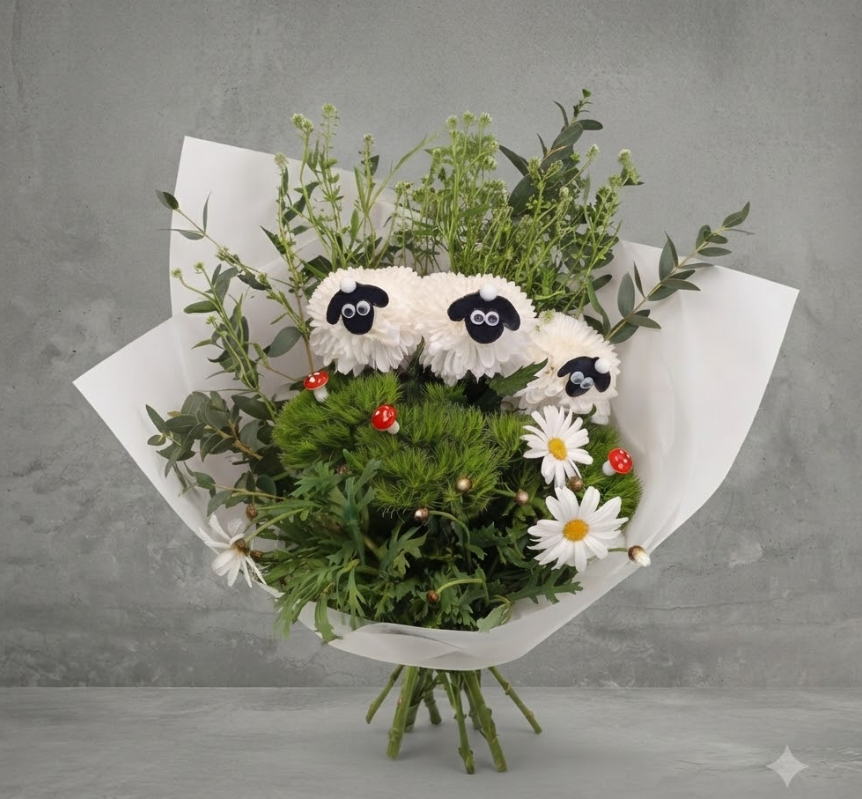 Bouquet mouton tout rond